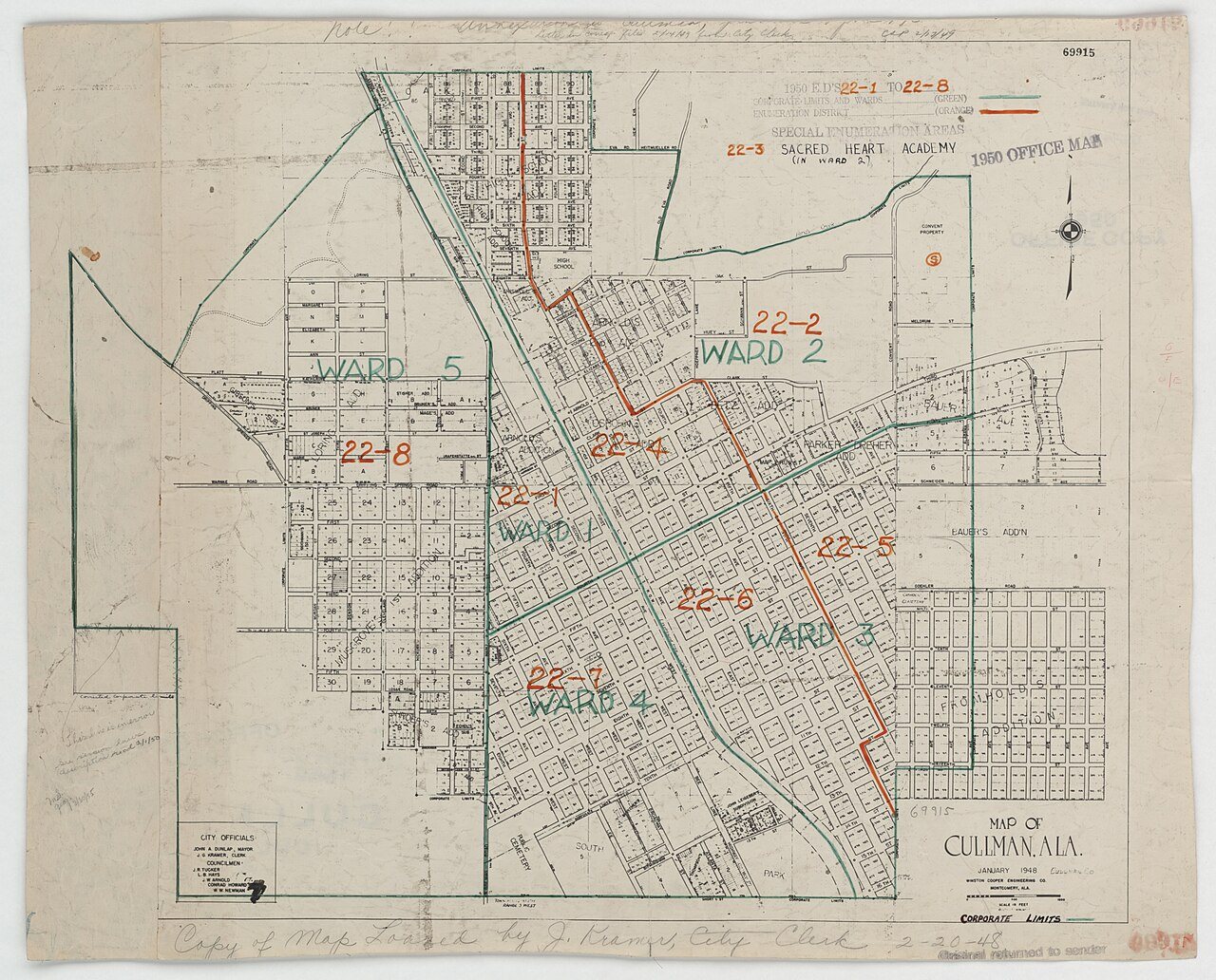 1950 Census Enumeration District Maps - Alabama - Cullman County - Cullman - ED AL 22-1 to 8