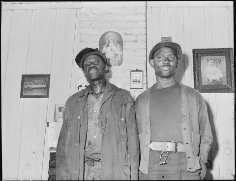 Furman Currington and his son, miners. Black Mountain Corporation, 30-31 Mines, Kenvir, Harlan County, Kentucky