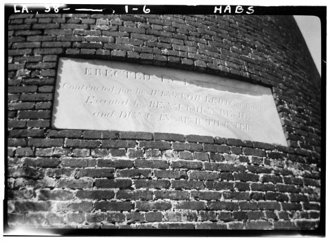 Historic American Buildings Survey Samuel Wilson, Jr., Photographer, November 30, 1934 DETAIL OF INSCRIPTION ON NORTH E…