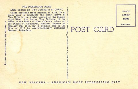 Packenham Oaks Postcard Curtich - Reverse