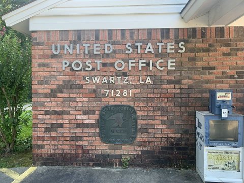 Swartz, Louisiana Post Office sign