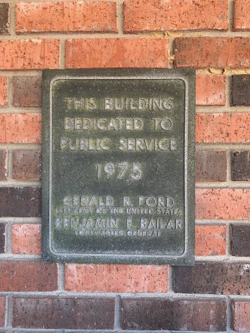 Swartz, Louisiana Post Office dedication plaque