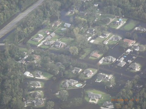 Garyville Louisiana flooded, aerial photo 1 Sept 2012