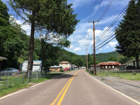 2016-06-18 15 04 34 View north along Maryland State Route 935 (Lower Georges Creek Road) near Pekin Street in