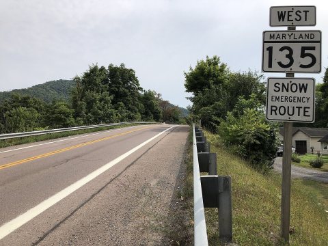2021-08-07 16 00 10 View west along Maryland State Route 135 (Maryland Highway) at Savage River Road in