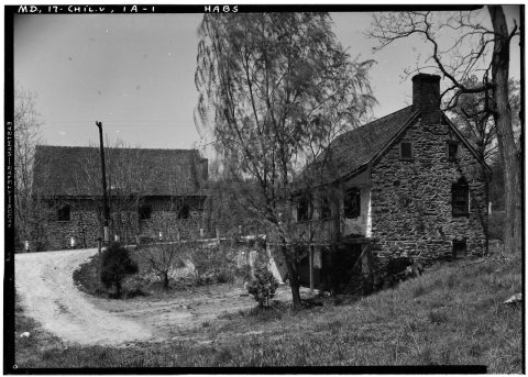 Historic American Buildings Survey John O. Brostrup, Photographer. April 30, 1936 11-50 A.M. VIEW OF COTTAGE AND MILL F…