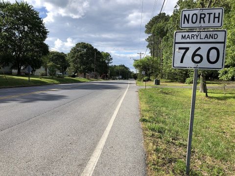 2020-05-23 17 05 48 View north along Maryland State Route 760 (Rousby Hall Road) at Southern Connector Boulevard and Ol…