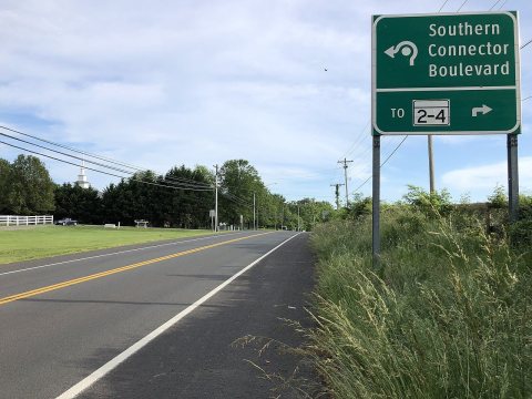 2020-05-23 18 16 04 View south along Maryland State Route 765 (HG Trueman Road) just north of Southern Connector Boulev…