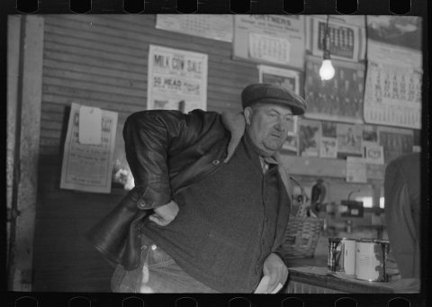 Type of stock farmer at weighing-in room, stockyards