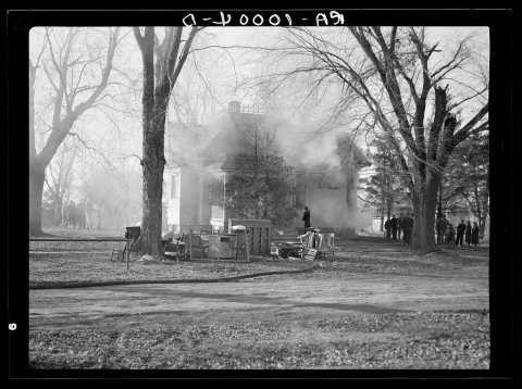 A fire in a residence