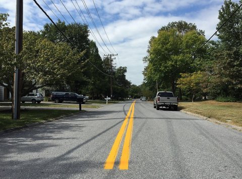 2016-09-16 13 44 57 View north along Maryland State Route 983 (Scaggsville Road) just south of Doves Fly Way in