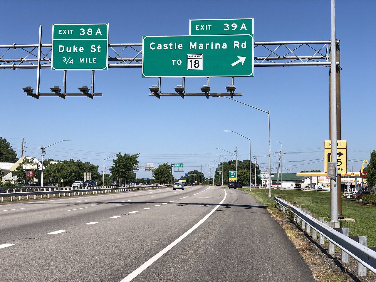 2022-06-29 10 19 16 View west along U.S. Route 50 and south along U.S. Route 301 (Blue Star Memorial Highway) at Exit 3…