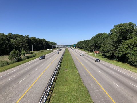 2022-06-29 09 48 23 View west along U.S. Route 50 and south along U.S. Route 301 (Blue Star Memorial Highway) from the …