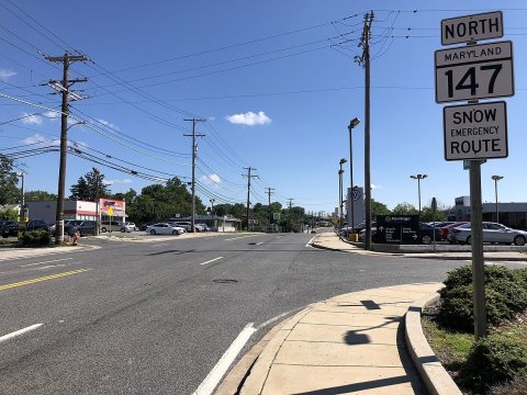 2020-07-02 10 07 49 View north along Maryland State Route 147 (Harford Road) just north of Interstate 695 (Baltimore Be…