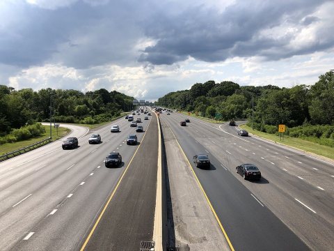 2019-07-24 16 38 06 View west along Interstate 695 (Baltimore Beltway) from the overpass for Maryland State Route 147 (…