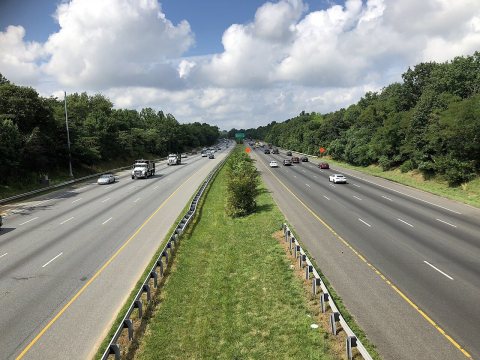 2019-07-05 10 26 12 View south along Interstate 95 and Interstate 495 (Capital Beltway) from the overpass for D'Arcy Ro…