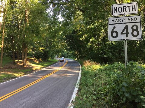 2016-08-17 07 54 41 View north along Maryland State Route 648 (Baltimore-Annapolis Boulevard) just north of Maryland St…