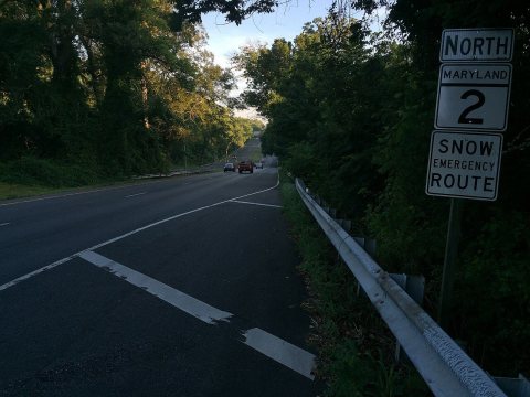 2016-08-17 07 05 16 View north along Maryland State Route 2 (Governor Ritchie Highway) between U.S. Route 50-U.S. Route…