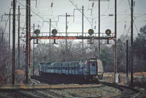 Probably the Crescent northbound in Middle River, December 1980