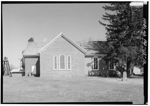 WEST ELEVATION, (NOTE CRUCIFORM DESIGN) - St. Paul's Church, Northwest side Baden-Naylor Road, intersection with Horseh…