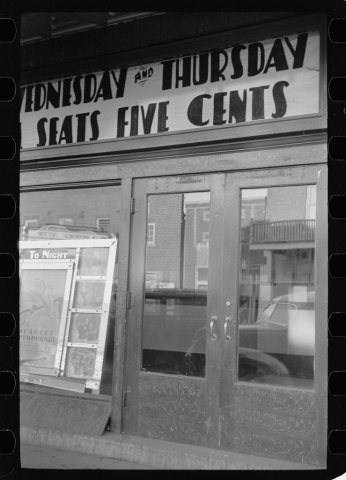 Moving picture theaters charge only five cents for admission, indicating a poor population