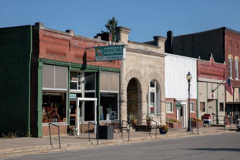 Downtown Chenoa, Illinois located on Route 66