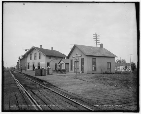 Station & buildings at Chenoa, Ill's