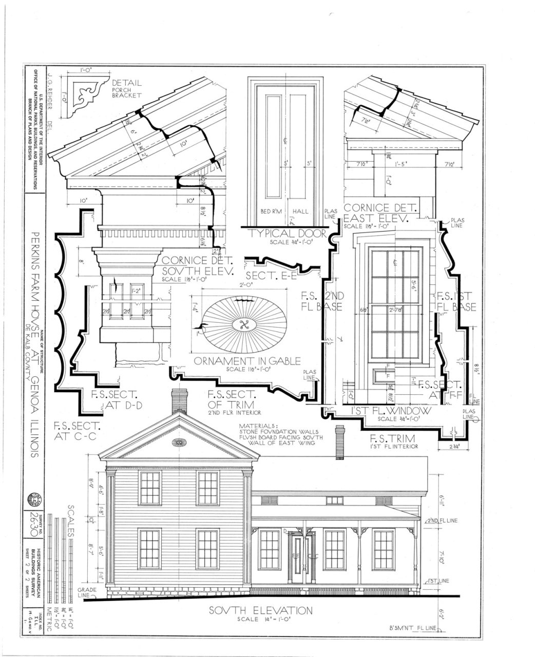 HABS ILL,19-GENO.V,1- (sheet 2 of 2) - Perkins Farmhouse, Route 22