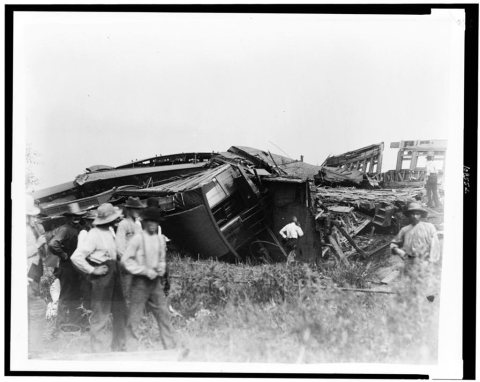 View of the great railroad wreck The most appalling railroad disaster on the Continent, on the T. P. & W.R.R. near Chat…