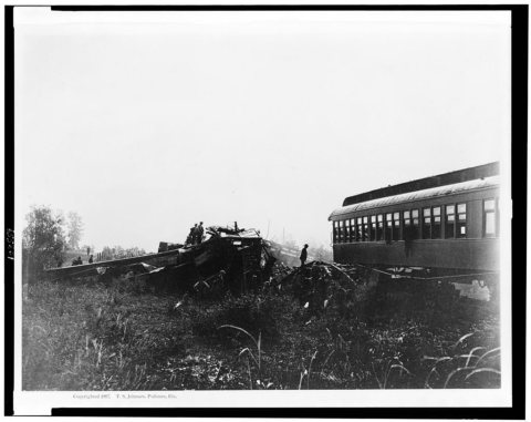 Chatsworth horror--The wreck, looking east, Aug. 11, 1887