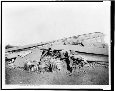 Chatsworth horror--Engine 13 and Mr. Armstrong's private car--Aug. 11, 1887