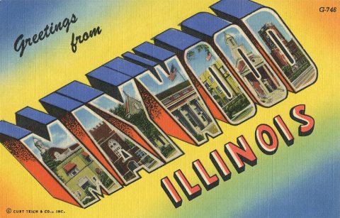 Greetings from Maywood, Illinois - Large Letter Postcard