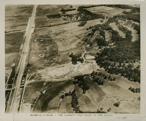 Aerial View of Suburban Chicago, Olympia Fields (NBY 5315)