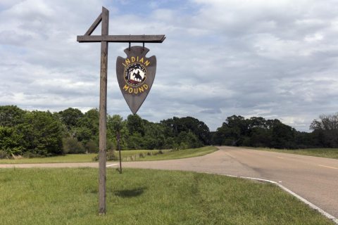 Signage for the many archaeological sites along the Natchez Trace Parkway