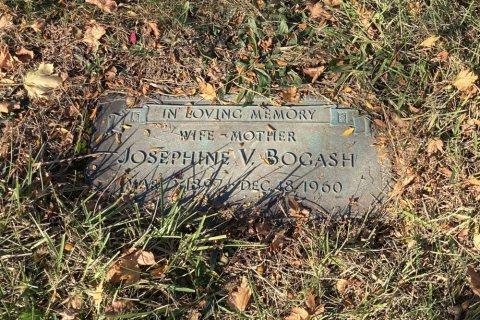 Grave of Josephine V. Bogash (1897–1960) at Evergreen Cemetery