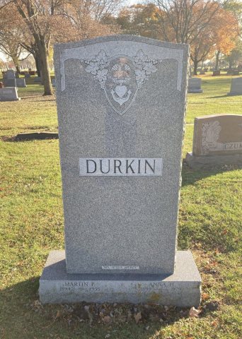 Grave of Martin Patrick Durkin (1894–1955) at Saint Mary Catholic Cemetery