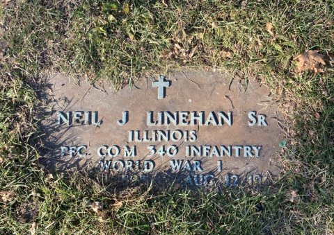 Grave of Neil Joseph Linehan (1895–1967) at Saint Mary Catholic Cemetery