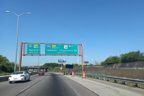I-88 west approaching I-294 and IL 38 - Hillside, IL - May 2023