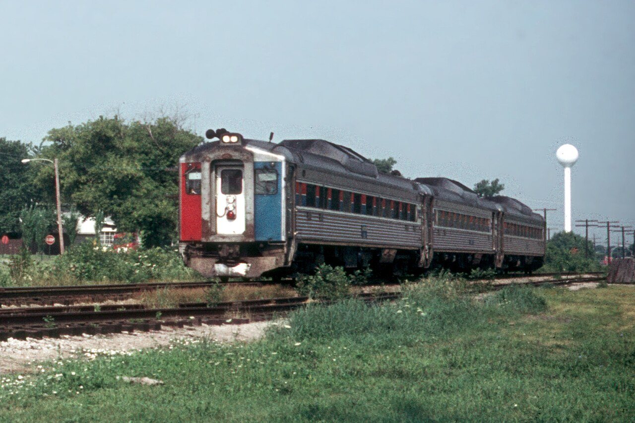 Amtrak Black Hawk in Hillside, July 1975