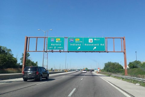 I-88 west at I-294 and IL 38 - Hillside, IL - May 2023