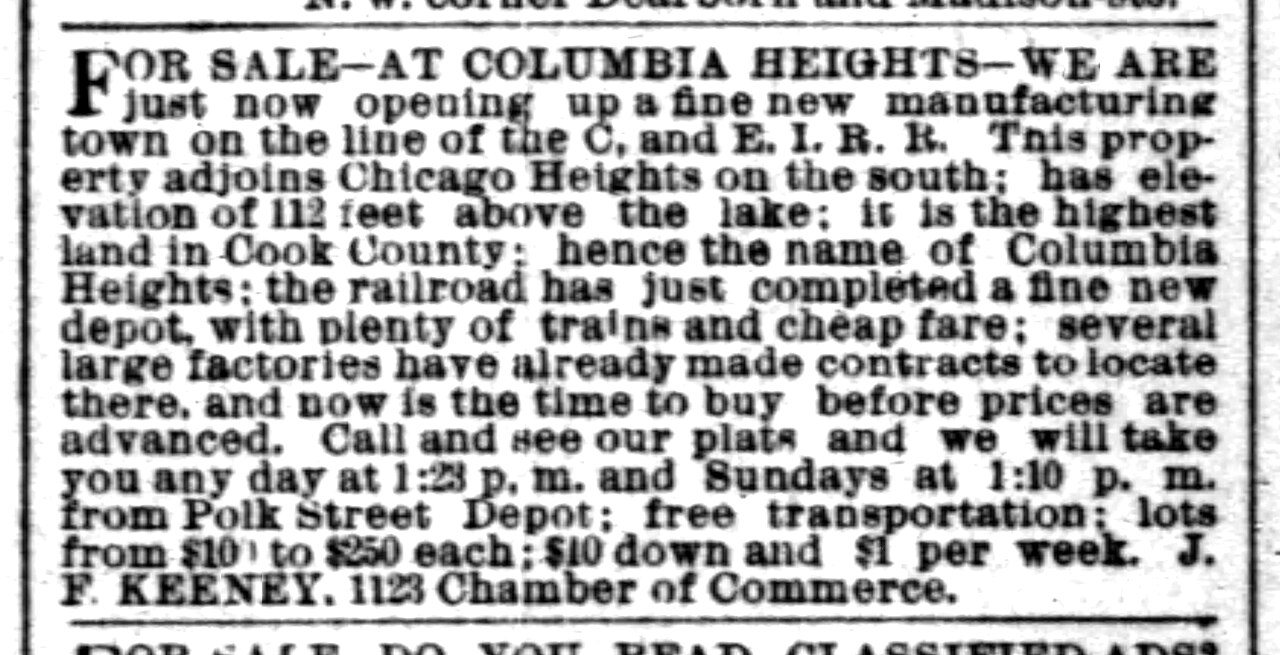 Chicago Daily Tribune Sun Oct 25 1891 p.19