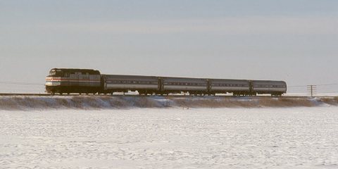 Amtrak Illini in Gilman, February 1989