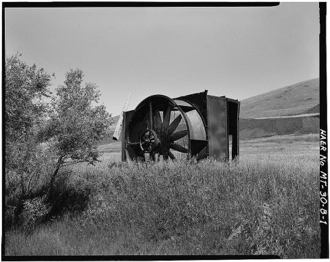 Giffen Mine, Fan Housing, 3 miles Southwest of Stockett (Sec. 14,22,23; T18N R4E)