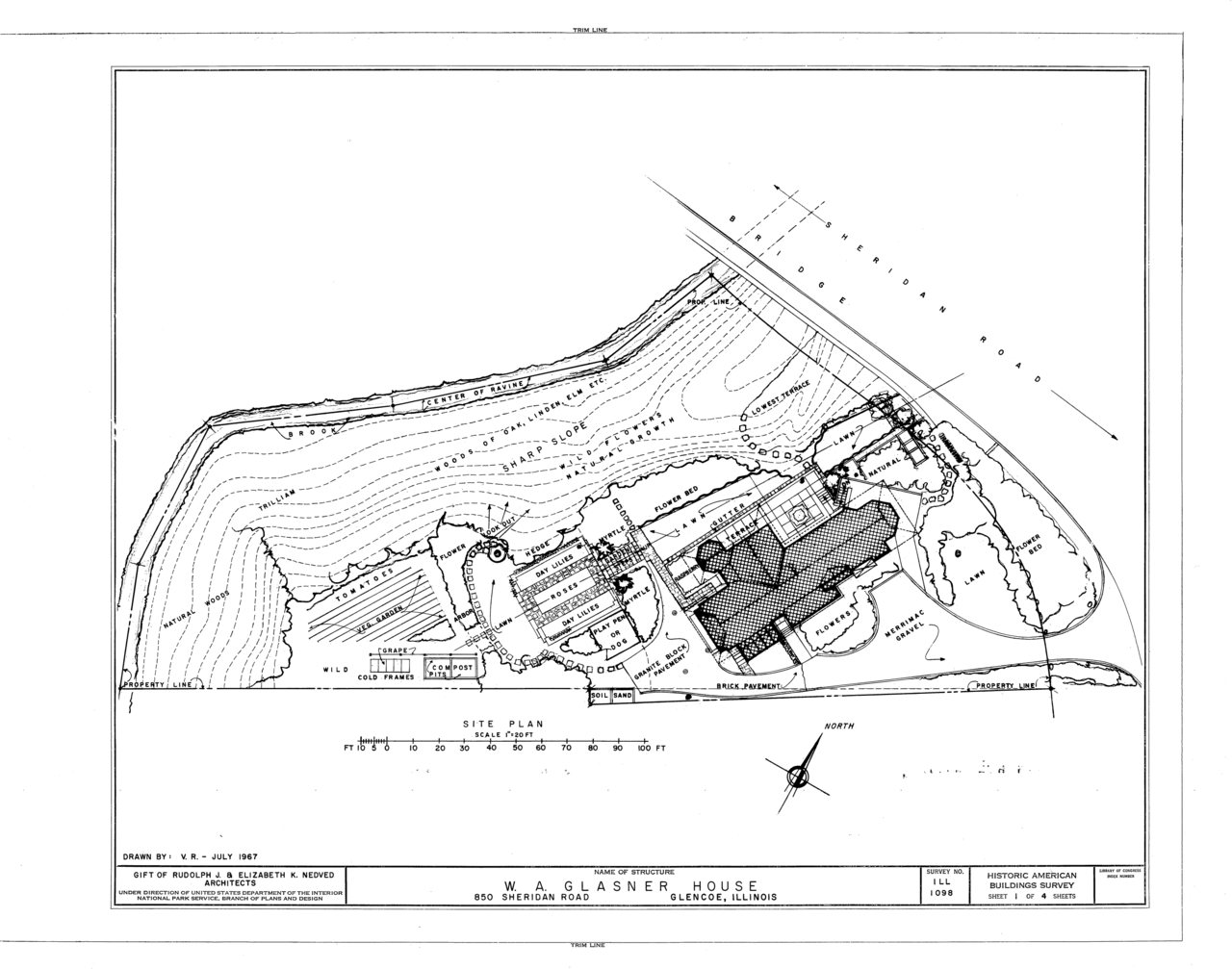 Site plan - W. A. Glasner House, 850 Sheridan Road