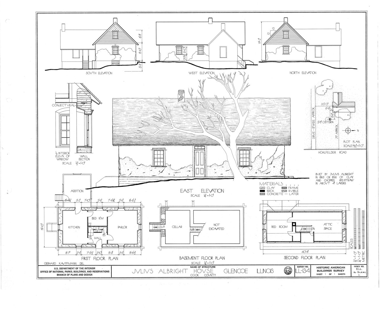 HABS ILL,16-GLENC,1- (sheet 1 of 1) - Julius Albright House, Hohfelder Road