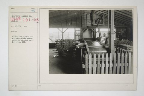 Industries of War - Canning - AFTER BEING COOKED THEY are immediately cooled. Hoopeston Canning Co