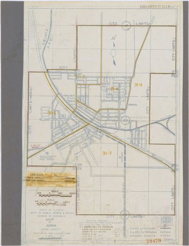 1950 Census Enumeration District Maps - Illinois (IL) - Union County - Anna - ED 91-3 to 7