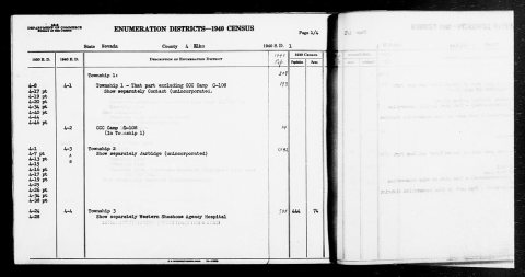 1940 Census Enumeration District Descriptions - Nevada - Elko County - ED 4-1, ED 4-2, ED 4-3A, ED 4-3B, ED 4-4
