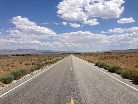 2014-08-09 14 17 36 View south along Nevada State Route 487 (Baker Road) about 7.4 miles north of the Utah state line n…