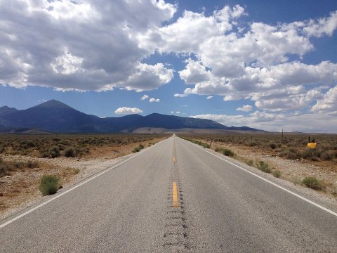 2014-08-09 14 25 43 View west along Nevada State Route 488 (Lehman Caves Road) about 4.1 miles east of Great Basin Nati…